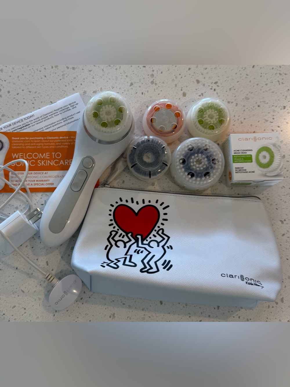 Clarisonic Smart Profile Deep Pore Cleansing Face Charger Brush Heads New Used
